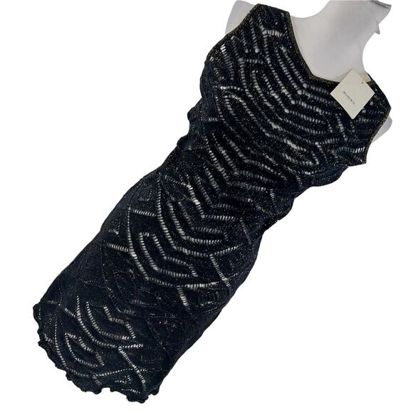 NWT@$225! RODIER! WOOL+! BLACK & GOLD METALLIC KNIT, SHEET SWEATER DRESS! SZ 8 - Picture 13 of 13